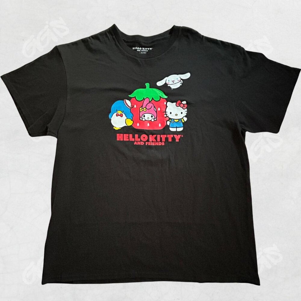 Hello Kitty T Shirt Women Men Unisex Short Sleeve Black Size XL